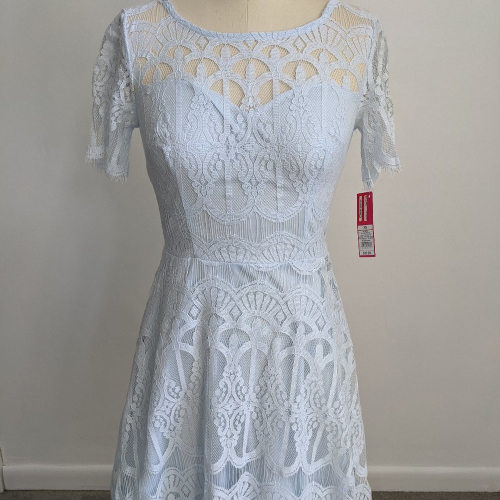 NWT Light blue lace skater dress